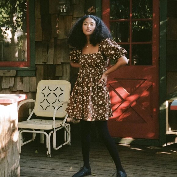 Christy Dawn Diana Dress in Russet Floral Bouquet - Picture 1 of 5